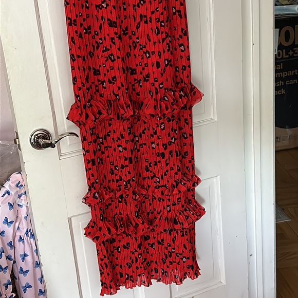 NWOT FOXIEDOX RED/NAVY TIERED MAXI DRESS - SIZE SMALL - Picture 3 of 6